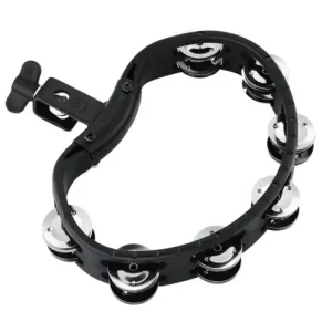 MEINL HTMT2BK Tambourin Headliner Demi-Lune 2 Rangs Acier Black w/clamp Réduction