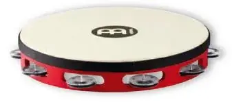 Tambourin Meinl Bois - Peau Synth - 1 Rang - Acier - Red Paiement Sécurisé