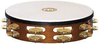 Usine Directe Tambourin Meinl Bois - Peau De Chevre - 2 Rangs - Laiton - Brown