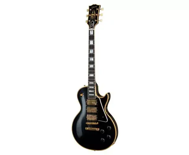 1957 LES PAUL CUSTOM REISSUE 3-PICKUP VOS LEFT-HANDED EBONY Meilleur Choix