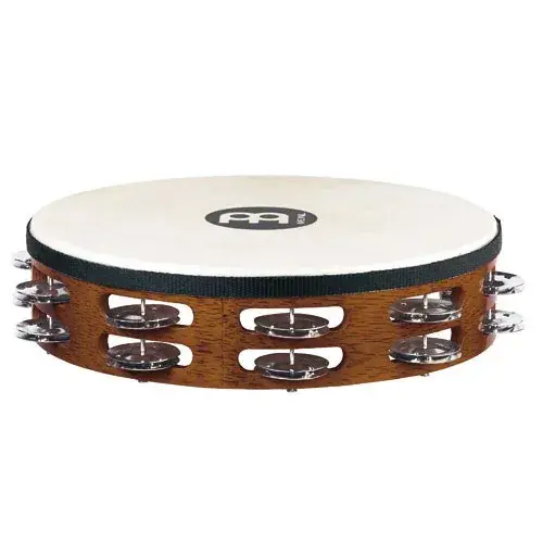 Tambourin Meinl Bois - Peau De Chevre - 2 Rangs - Acier - Brown Dernier Modèle