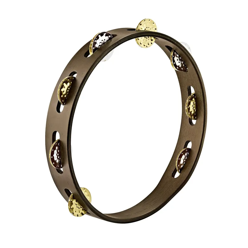 Soldes Tambourin Meinl 10" Bois - 1 Rang Nickel/Laiton Marteles - Walnut Bro