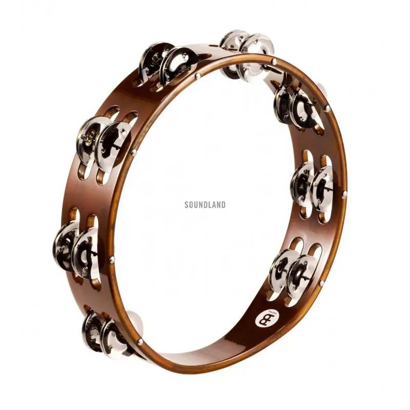 Produit De Marque Tambourin Meinl 10" - 2 Rangs - Nickel - African Brown