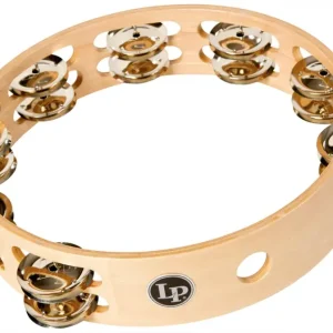 Produit De Marque LATIN PERCUSSION LP380B Tambourin 10" Sans Peau Nickel Double Rangee Bois
