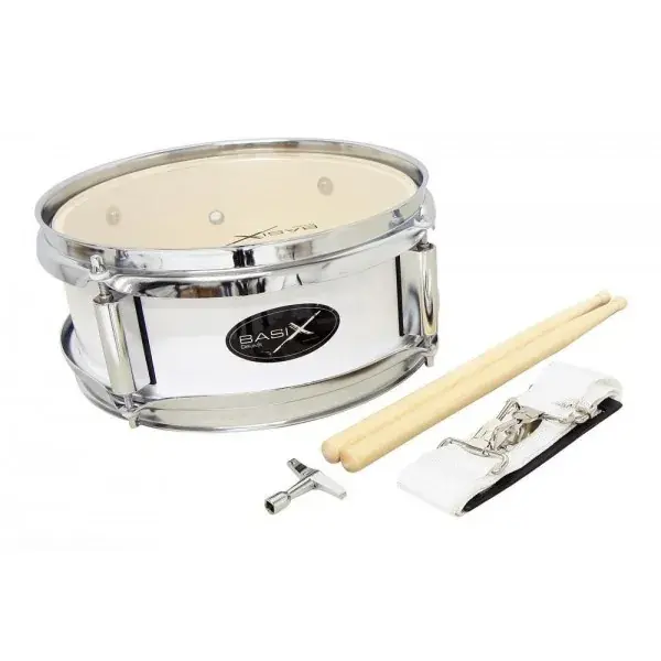 Bon Plan Tambour Basix 10 X 04" - Marching Junior - White + Sangle - Baguettes