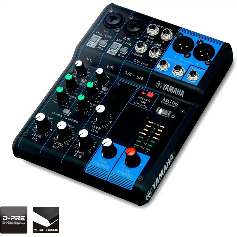 YAMAHA MG06YEM Table Mixage Usine Directe