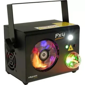 PROJECTEUR 4-EN-1 PAR 4 LED 9X 3W + STROB + LASER RG Commander Maintenant