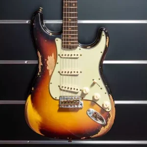 Promotion Saisonnière 1960 STRATOCASTER HEAVY RELIC FADED 3 COLOR SUNBURST