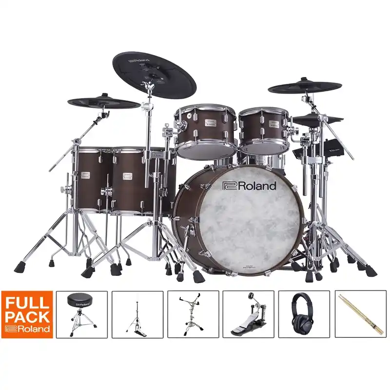 ROLAND VAD716 Batterie V-Drums Acoustic Satin Walnut Full Pack Offre Du Jour