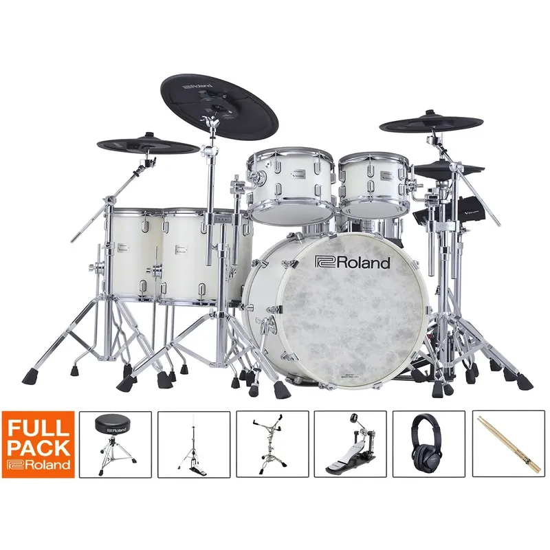 ROLAND VAD716 Batterie V-Drums Acoustic Pearl White Full Pack Offre Exclusive