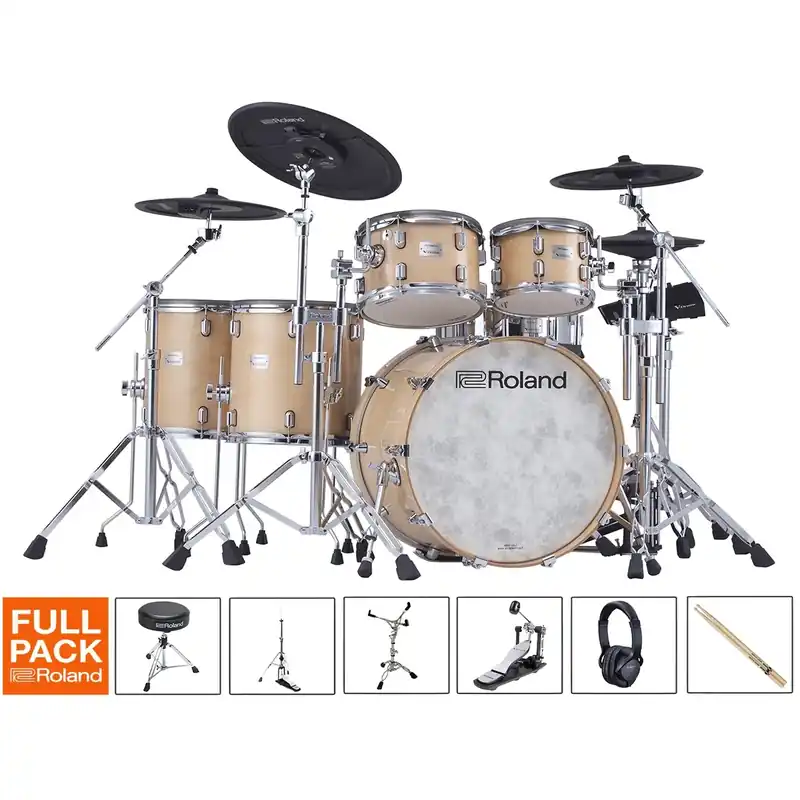 ROLAND VAD716 Batterie V-Drums Acoustic Gloss Natural Full Pack Paiement Sécurisé