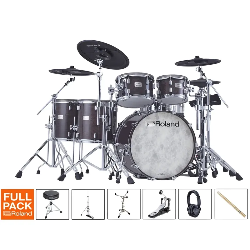 ROLAND VAD716 Batterie V-Drums Acoustic Gloss Ebony Full Pack Promotion Saisonnière
