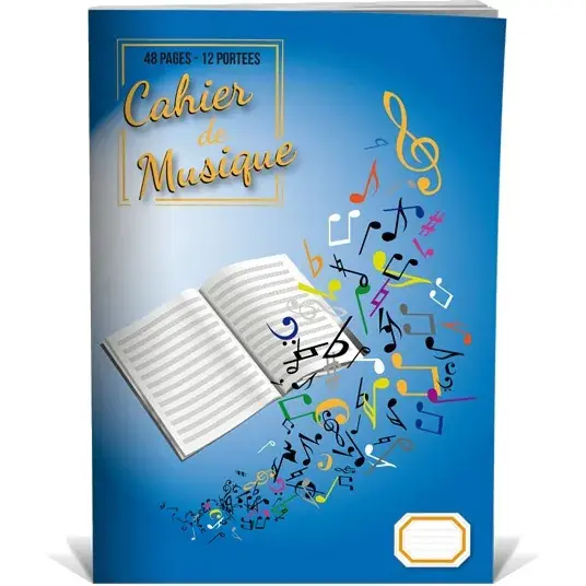 Vente Directe Cahier Musique 12 Portees 48 Pages