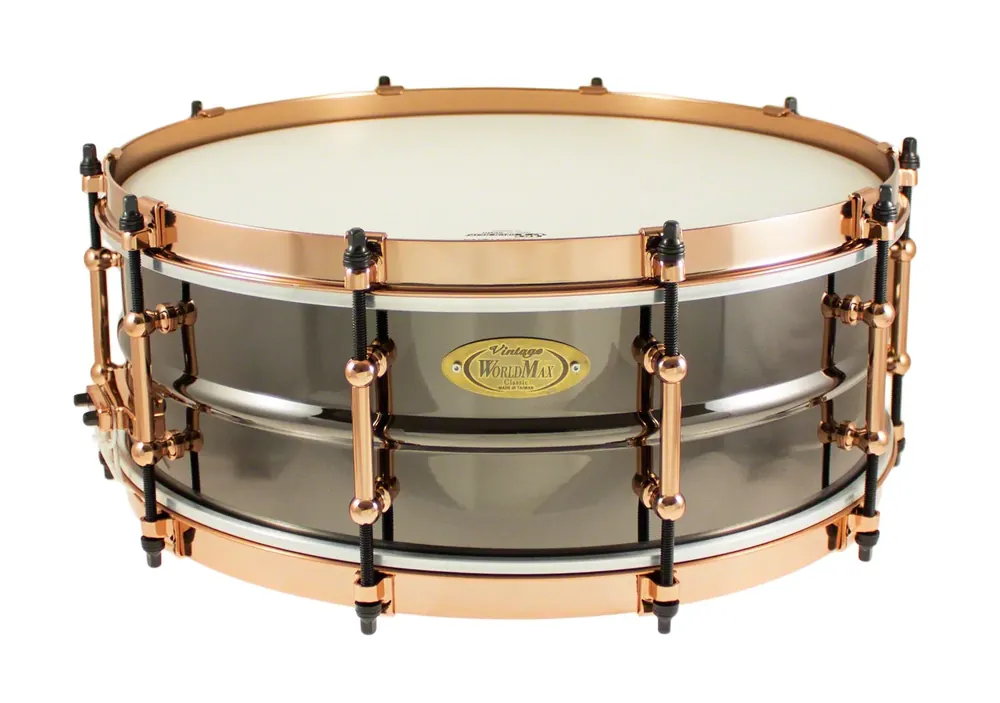 Must-Have WORLDMAX Black Dawg Caisse Claire 14"x 05" Laiton Aztec Gold Vintage