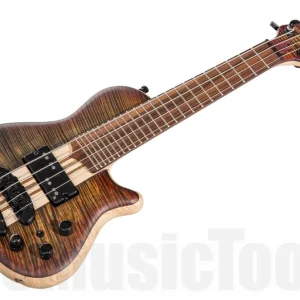 Dernier Modèle Mayones Cali 4 Mini Bass Flame Maple - Trans Yellow Fade Red Burst Out Matt