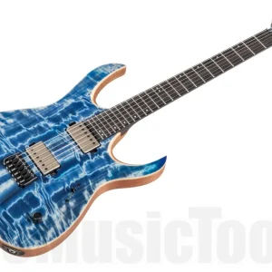Mayones Duvell 6 Elite Curly Poplar - Light Blue Spirit Gloss Expédié Aujourd'hui