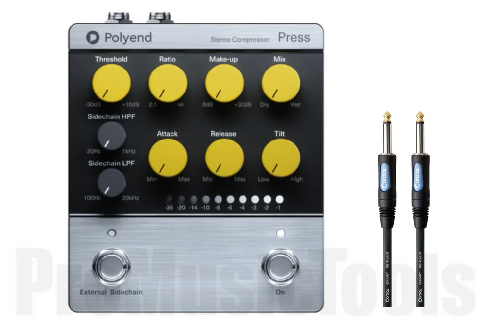 Bon Plan Polyend Press - Stereo Compressor incl. Cordial CCFI 3 PP - Bundle Set