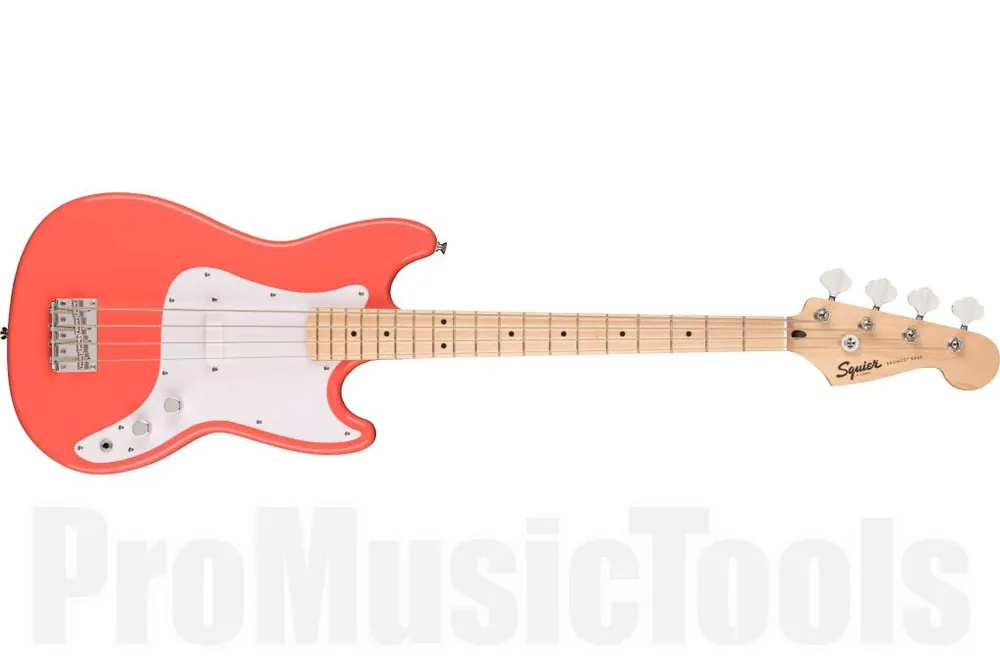 Fender Squier Sonic Bronco Bass MN - White Pickguard - Tahitian Coral Commande En Gros