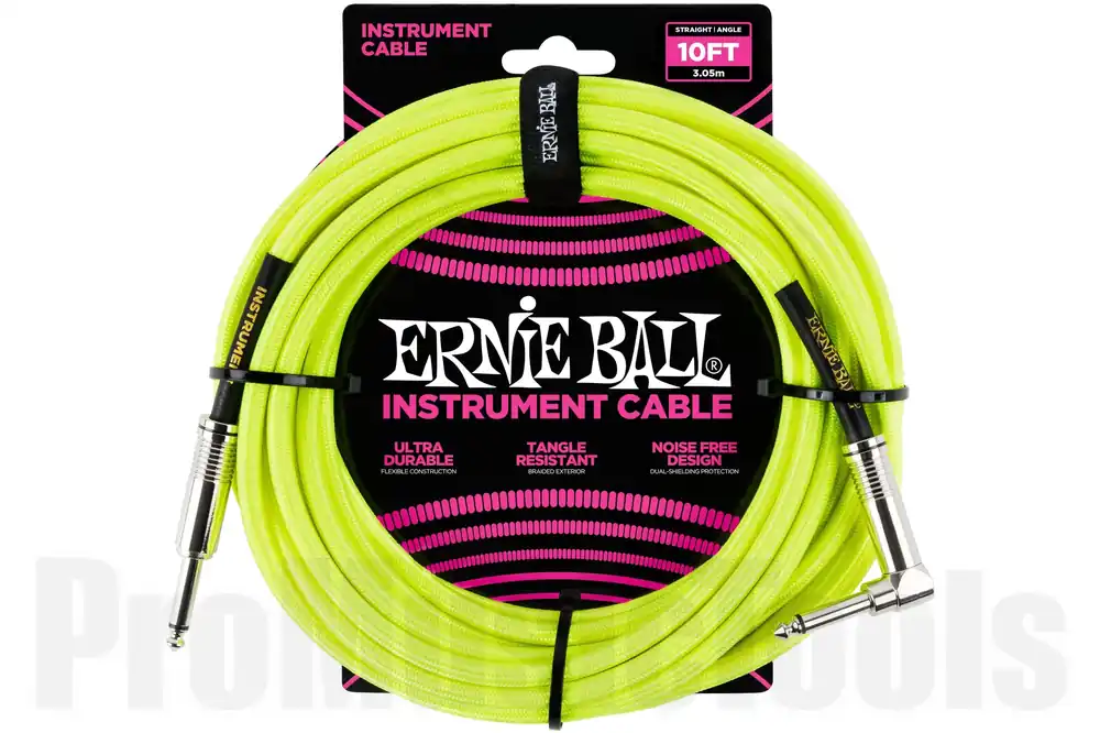 Ernie Ball 6080 Instrument Cable - Straight/Angle - Yellow - 3m Offre Spéciale
