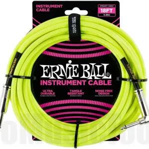 Nouvelle Collection Ernie Ball 6085 Instrument Cable - Straight/Angle - Yellow - 5,48m