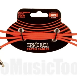 Ernie Ball 6402 Patch Cable - Flat - Angle/Angle - Red - 15cm - 3 Pack Prix Réduit
