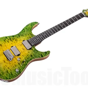 Jusqu'à Épuisement Des Stocks Mayones Aquila Elite V24 S 6 Custom Quilted Maple - Trans Yellow Fade Green Burst Out Gloss