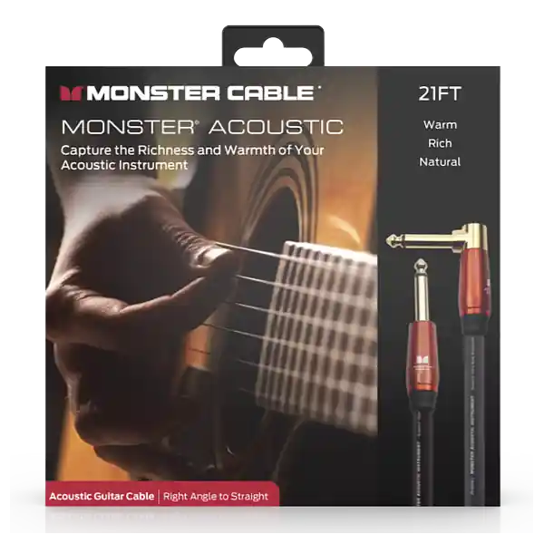 Monster CablePROLINK ACOUSTIC INSTRUMENT CABLE JACK MALE - JACK MALE COUDE (6.40m) Prix Bas