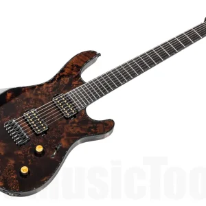 Mayones Regius 7 Baritone Custom Eye Poplar - Trans Dirty Brown Gloss - Antique Black Back Certifié