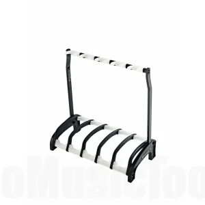 K&M 17525 Five e-guitar stand Guardian 5 - Black With Translucent Support Elements Meilleure Vente