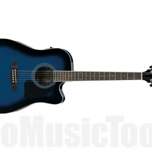 Certifié Ibanez PF15ECE-TBS Westerngitarre Pf Serie (Transparent Blue Sunburst)
