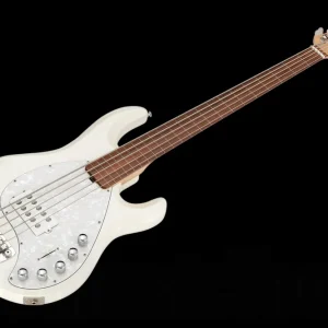 Music Man USA Stingray 5 Piezo Lined Fretless WP - White Pearl Bon Marché