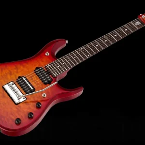 Offre Du Jour Music Man USA John Petrucci JP7 BFR QT CB - Cherry Burst Quilt