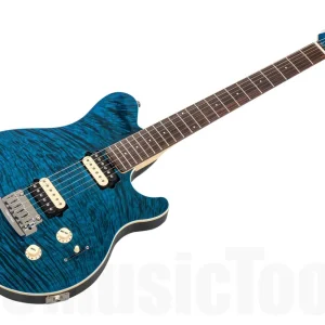 Music Man USA Axis Super Sport Trem TB - Translucent Blue RW MH PV Top Vente