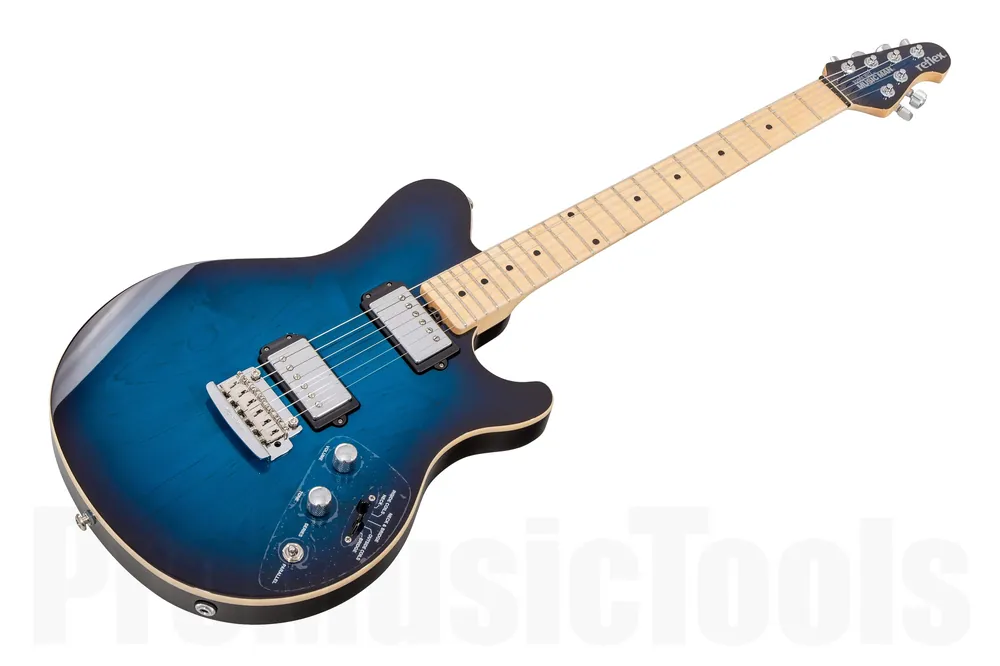 Livraison Express Music Man USA Reflex HH Trem Guitar PBB - Pacific Blue Burst MN