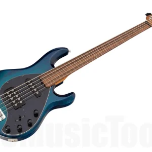 Offre Du Jour Music Man USA Stingray 5 HS Lined Fretless NB - PDN Neptune Blue Limited Edition PV