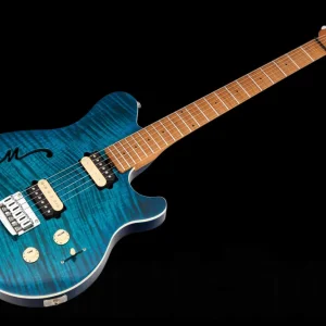 Music Man USA Axis Super Sport Semi-Hollow Body STD NB - PDN Neptune Blue Roasted Neck Limited Edition MN Promotion Saisonnière