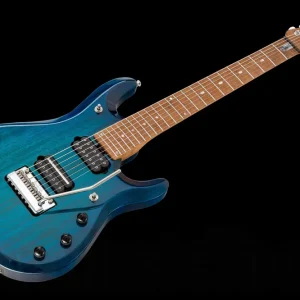 Music Man USA John Petrucci JP7 Piezo NB - PDN Neptune Blue Roasted Neck Limited Edition MN JP Inlays Soldes