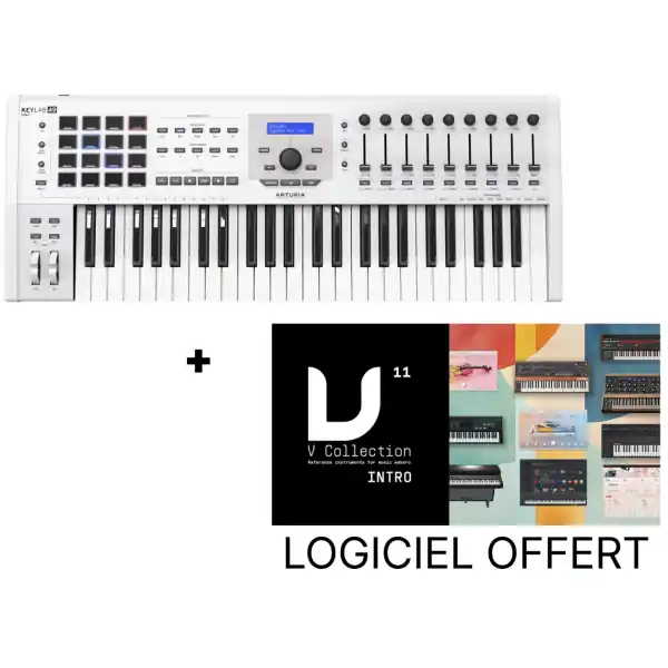 Meilleur Choix ArturiaPack KeyLab MkII 49 White + V-Collection 11 Intro