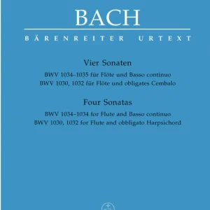 Baerenreiter Verlag Four Sonatas BWV 1030, 1032, 1034, 1035 - Bach/Schmitz/Leisinger - Flute/Harpichord/Continuo - Score/Parts Nouvel Arrivage