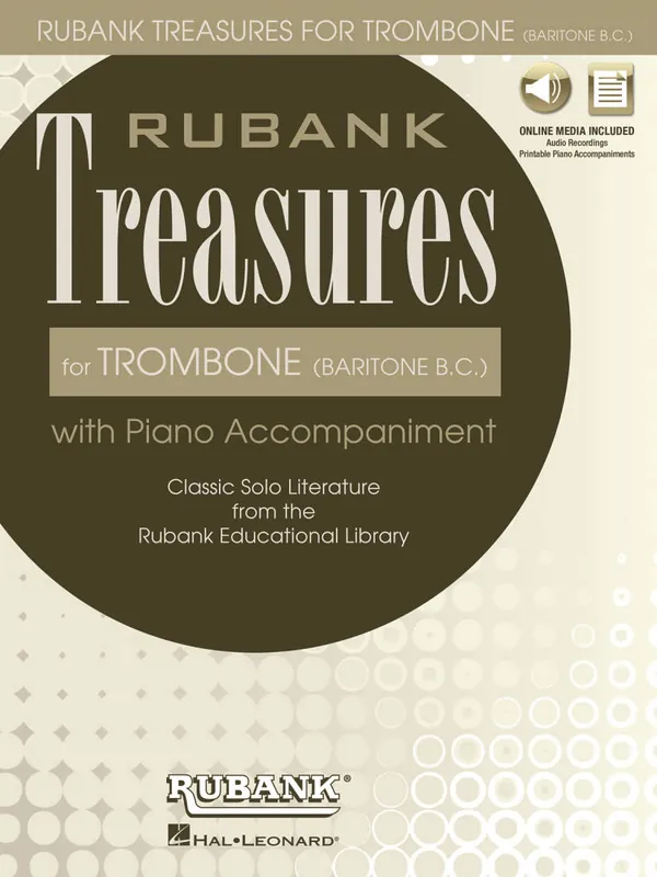Rubank Publications Rubank Treasures for Trombone (Baritone B.C.) - Voxman - Book/Media Online Acheter Direct