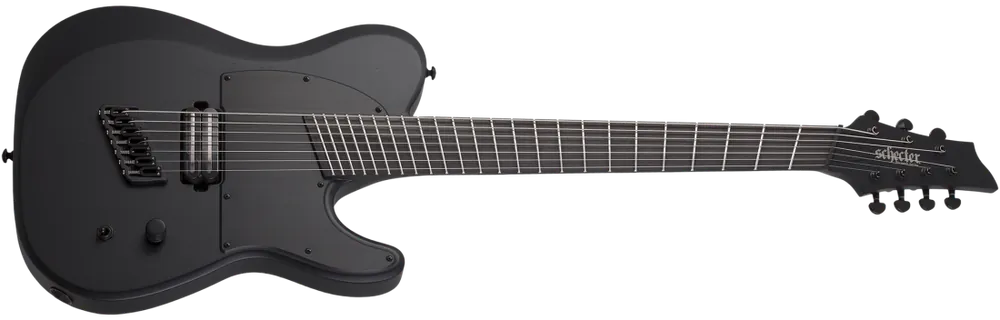 Pas Cher Schecter PT-7 MS Black Ops 7-String Electric Guitar - Satin Black Open Pore
