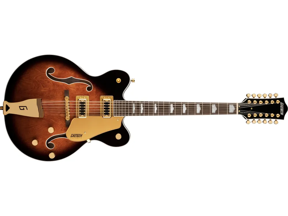 Dernière Chance Gretsch Guitars G5422G-12 Electromatic Classic Hollow Body Double-Cut 12-String with Gold Hardware, Laurel Fingerboard - Single Barrel Burst