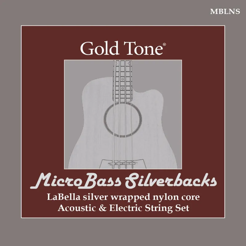 Gold Tone Microbass ‘‘Silverbacks‘‘ Silver-Wrapped Nylon Strings 49-115 Bon Plan