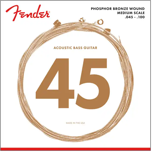 Meilleure Vente Fender 7060 Acoustic Bass Strings, Phosphor Bronze, 45-100, Medium Scale