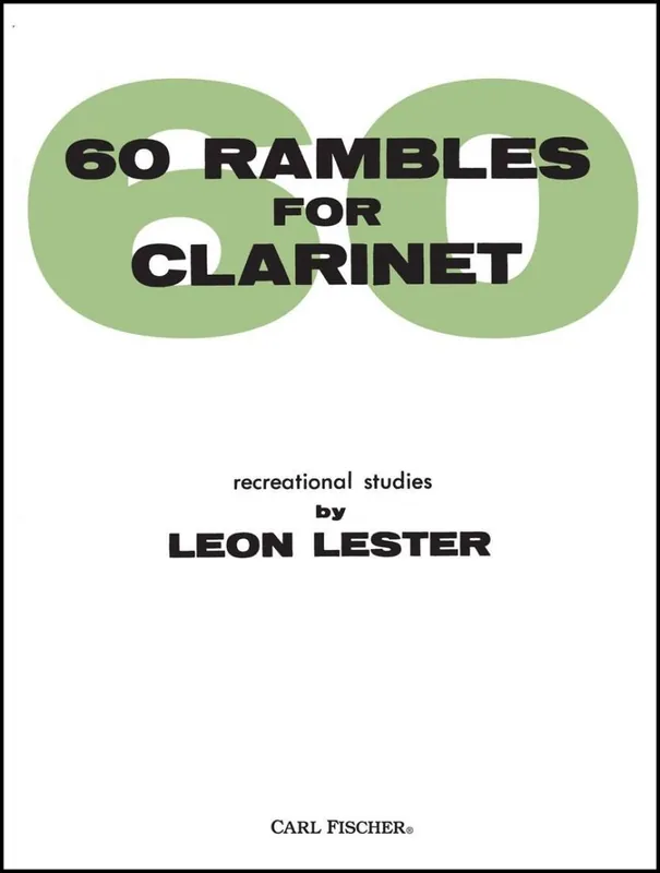 Haute Qualité Carl Fischer 60 Rambles for Clarinet - Lester - Bb Clarinet - Book