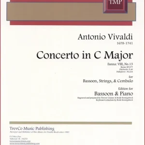 Acheter Direct Trevco Music Concerto in C Major, F8 13, RV477 - Vivaldi - Bassoon/Piano - Book