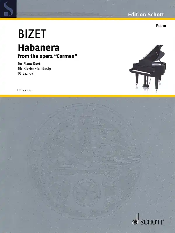 Commande En Gros Schott Habanera (from the opera ‘‘Carmen‘‘) - Bizet/Gryaznov - Piano Duet (1 Piano, 4 Hands) - Sheet Music