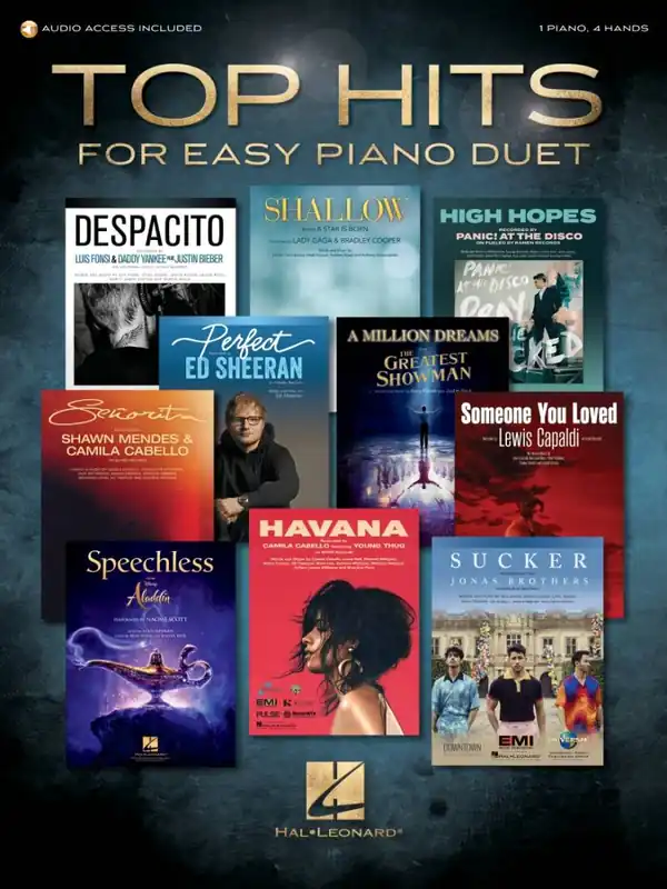 Haute Qualité Hal Leonard Top Hits for Easy Piano Duet - Pearl - Piano Duet (1 Piano, 4 Hands) - Book
