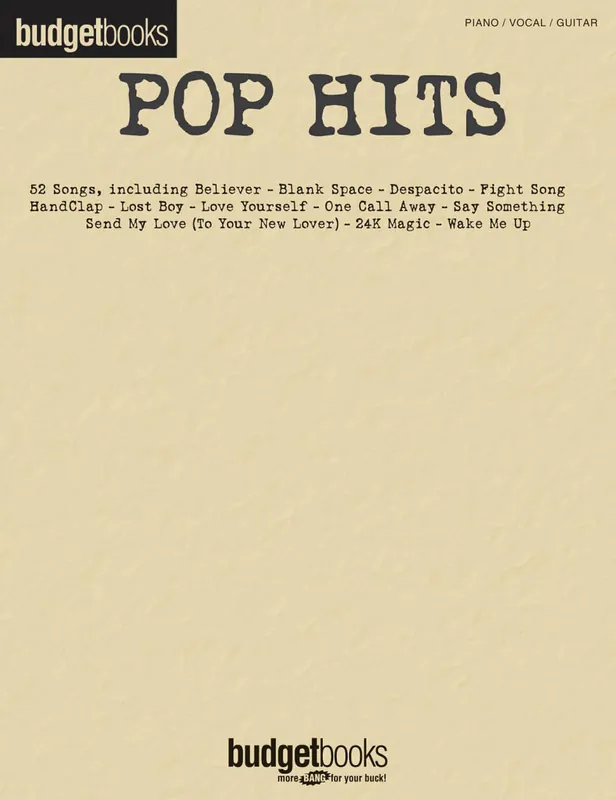 Hal Leonard Pop Hits Budget Books - Piano/Vocal/Guitar - Book Super Prix