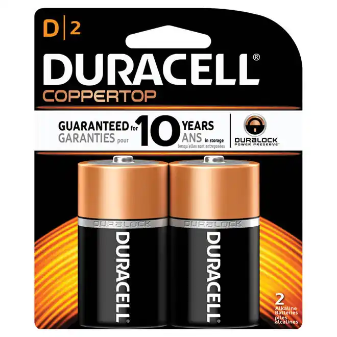 Duracell D CopperTop Batteries - 2-Pack Dernière Chance